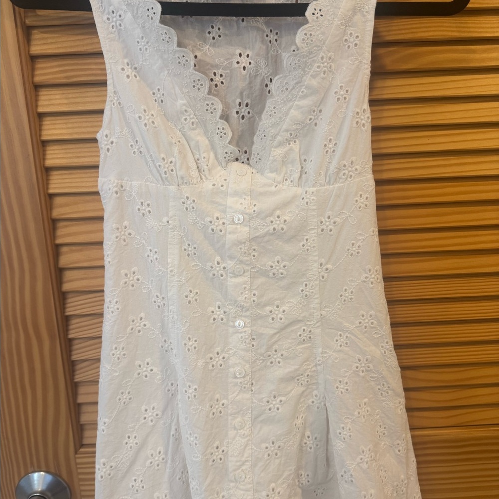 Frankie's Bikinis White Eyelet Mini Dress